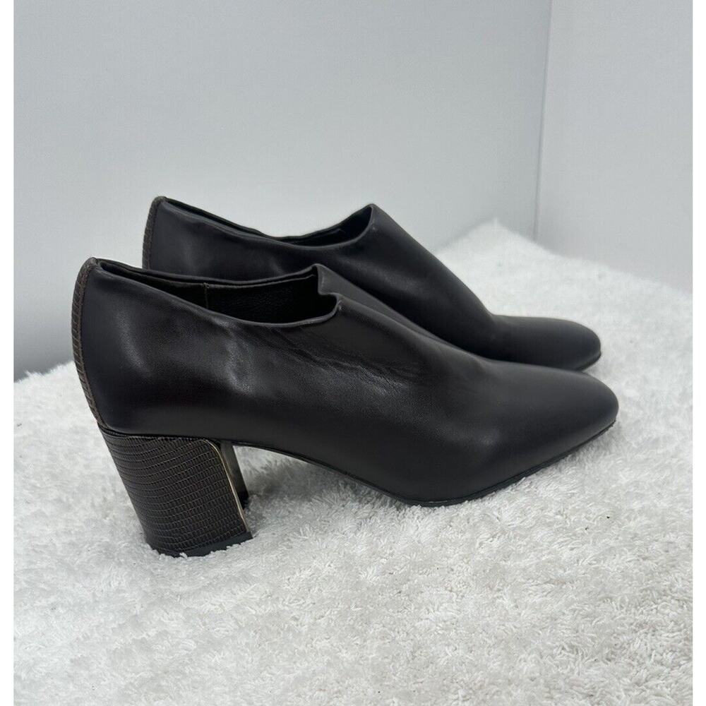 Donald Pliner Women's Chelsie Heeled Bootie Dark Brown Leather 6.5 M